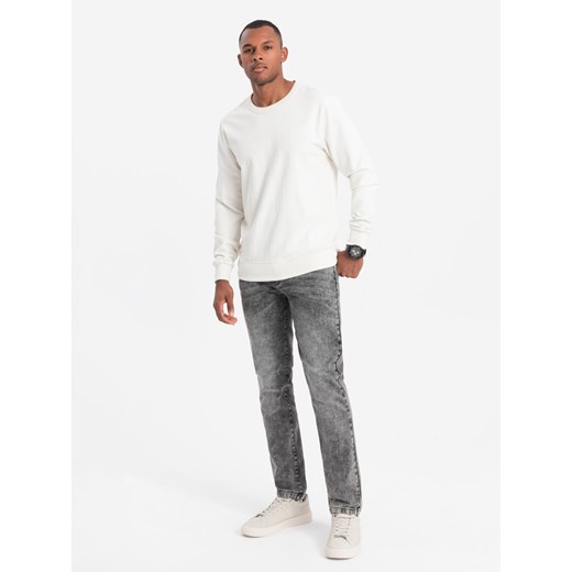 Spodnie męskie jeansowe STRAIGHT LEG - szare V4 OM-PADP-0133 M ombre