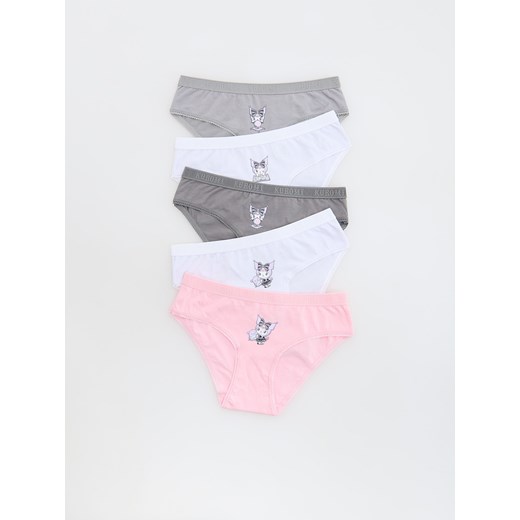 Reserved - Bawełniane majtki Kuromi 5 pack - ciemnoszary ze sklepu Reserved w kategorii Majtki dziecięce - zdjęcie 176359145