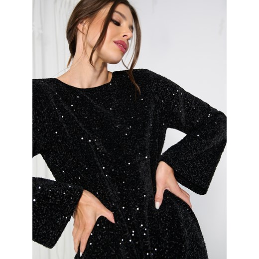 Sinsay - Cekinowa sukienka - czarny Sinsay XL Sinsay