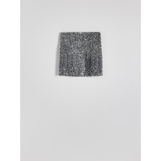 Reserved - Cekinowa spódnica mini - ciemnoszary Reserved XS Reserved