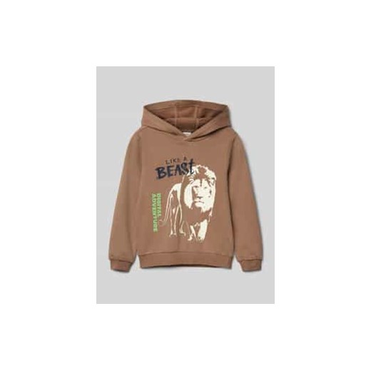 Bluza o kroju regular fit z kapturem i nadrukiem świecącym w ciemności ze sklepu Peek&Cloppenburg  w kategorii Bluzy chłopięce - zdjęcie 176361696