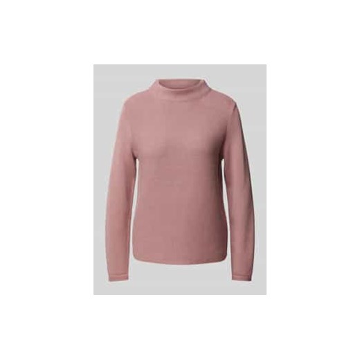 Sweter o kroju slim fit z dzianiny z wysokiej jakości bawełny z drobnym ściegiem lewym ze sklepu Peek&Cloppenburg  w kategorii Swetry damskie - zdjęcie 176361749