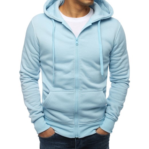 Bluza męska z kapturem błękitna Dstreet BX4246 ze sklepu DSTREET.PL w kategorii Bluzy męskie - zdjęcie 176363487