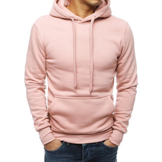 Bluza męska z kapturem różowa Dstreet BX4845 ze sklepu DSTREET.PL w kategorii Bluzy męskie - zdjęcie 176363629