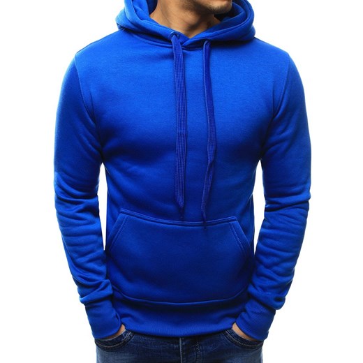 Bluza męska z kapturem niebieska BX2392 ze sklepu DSTREET.PL w kategorii Bluzy męskie - zdjęcie 176363669