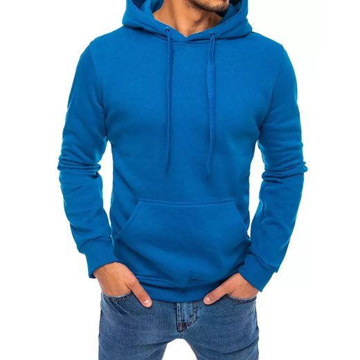 Bluza męska z kapturem błękitna Dstreet BX5081 ze sklepu DSTREET.PL w kategorii Bluzy męskie - zdjęcie 176363908