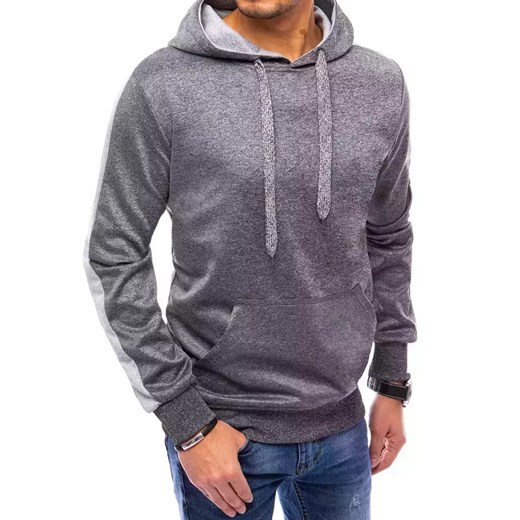 Bluza męska z kapturem ciemnoszara Dstreet BX5122 ze sklepu DSTREET.PL w kategorii Bluzy męskie - zdjęcie 176363968