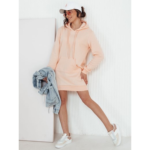 Bluza damska długa z kapturem oversize TIMMY różowa Dstreet EY1940 ze sklepu DSTREET.PL w kategorii Sukienki - zdjęcie 176364249