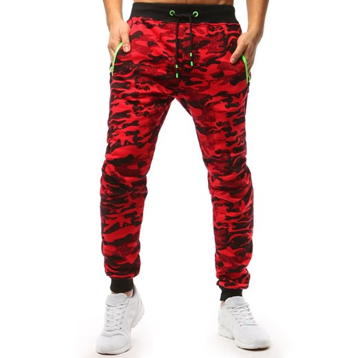 Spodnie męskie dresowe camo czerwone Dstreet UX3510 ze sklepu DSTREET.PL w kategorii Spodnie męskie - zdjęcie 176364347