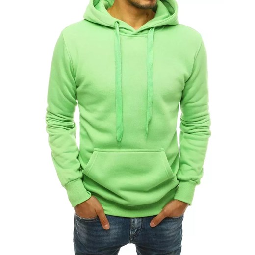 Bluza męska z kapturem miętowa Dstreet BX5082 ze sklepu DSTREET.PL w kategorii Bluzy męskie - zdjęcie 176364365