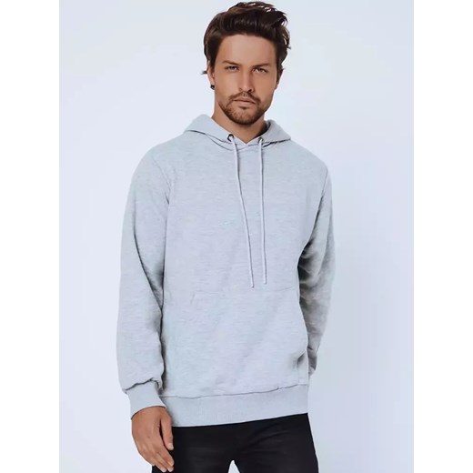 Bluza męska z kapturem szara Dstreet BX5019 ze sklepu DSTREET.PL w kategorii Bluzy męskie - zdjęcie 176364536