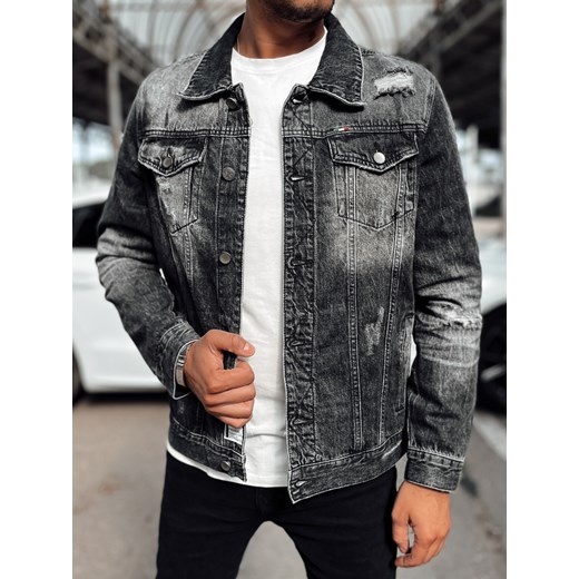 Kurtka męska jeansowa czarna Dstreet TX4722 ze sklepu DSTREET.PL w kategorii Kurtki męskie - zdjęcie 176364695