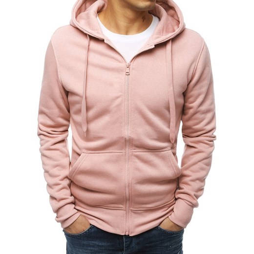 Bluza męska z kapturem różowa Dstreet BX4834 ze sklepu DSTREET.PL w kategorii Bluzy męskie - zdjęcie 176365129