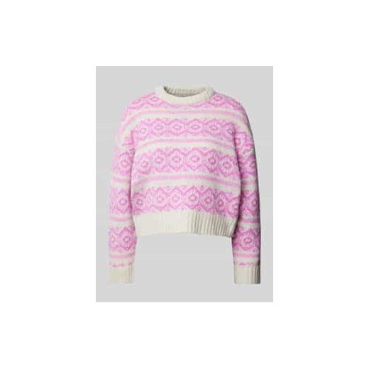 Sweter krótki z dzianiny z okrągłym dekoltem model ‘Lottie’ ze sklepu Peek&Cloppenburg  w kategorii Swetry damskie - zdjęcie 176365467