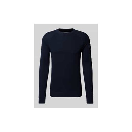 Sweter z dzianiny o kroju regular fit z raglanowymi rękawami i mieszanką faktur ze sklepu Peek&Cloppenburg  w kategorii Swetry męskie - zdjęcie 176365667