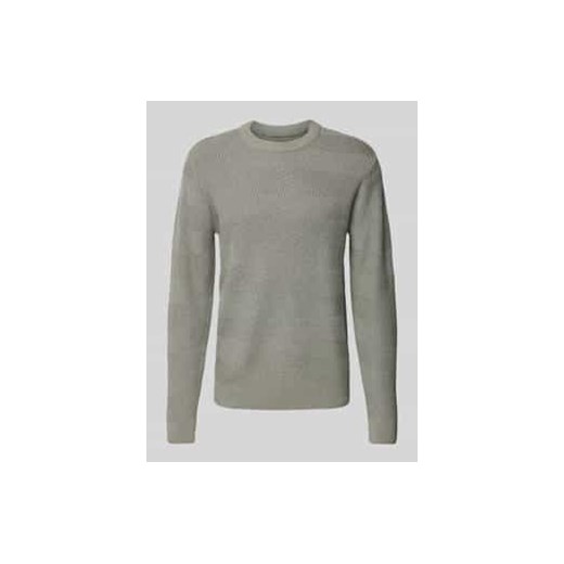 Sweter z dzianiny z fakturowanym wzorem model ‘Karl’ ze sklepu Peek&Cloppenburg  w kategorii Swetry męskie - zdjęcie 176365818