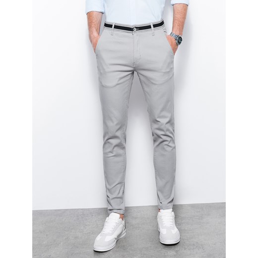 Spodnie męskie chino - jasnoszare V6 P156 M ombre