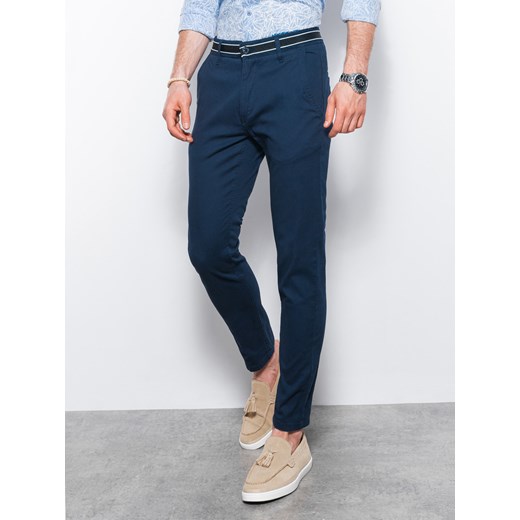 Spodnie męskie chino - granatowe V2 P156 M ombre