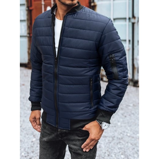 Kurtka męska pikowana bomber jacket granatowa Dstreet TX2205z ze sklepu DSTREET.PL w kategorii Kurtki męskie - zdjęcie 176366279