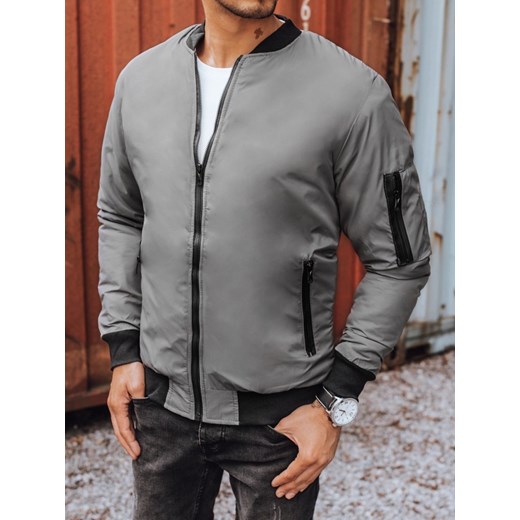 Kurtka męska bomber jacket grafitowa Dstreet TX3824 ze sklepu DSTREET.PL w kategorii Kurtki męskie - zdjęcie 176366317