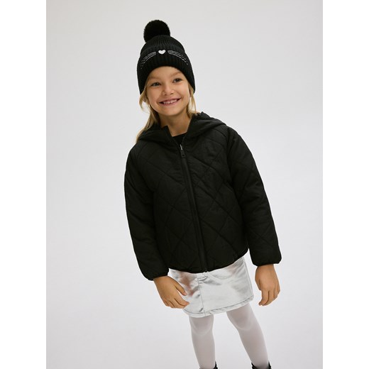 Reserved - Czapka z haftowanym kotem - czarny Reserved 5-9 lat Reserved