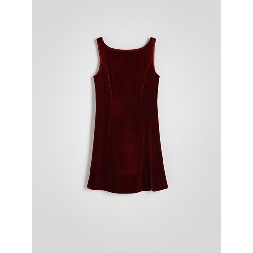 Reserved - Welurowa sukienka - bordowy Reserved S Reserved