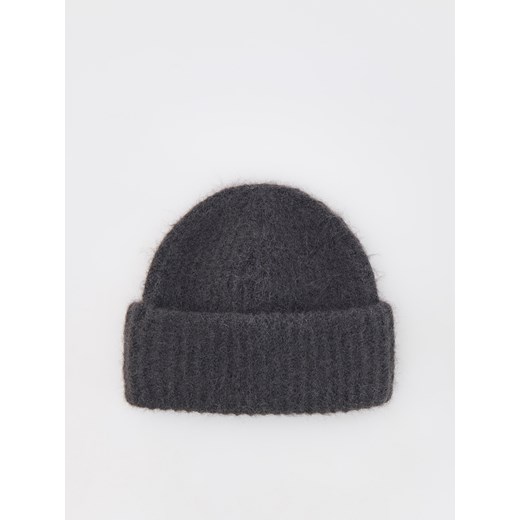 Reserved - Czapka beanie z domieszką wełny - ciemnoszary ze sklepu Reserved w kategorii Czapki zimowe damskie - zdjęcie 176368615