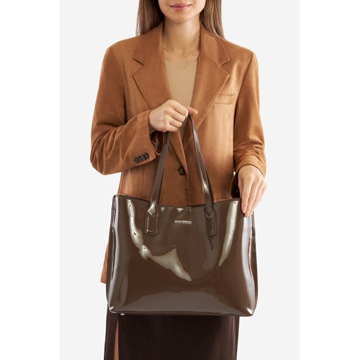 Shopper bag Gino Rossi elegancka matowa na ramię mieszcząca a8 