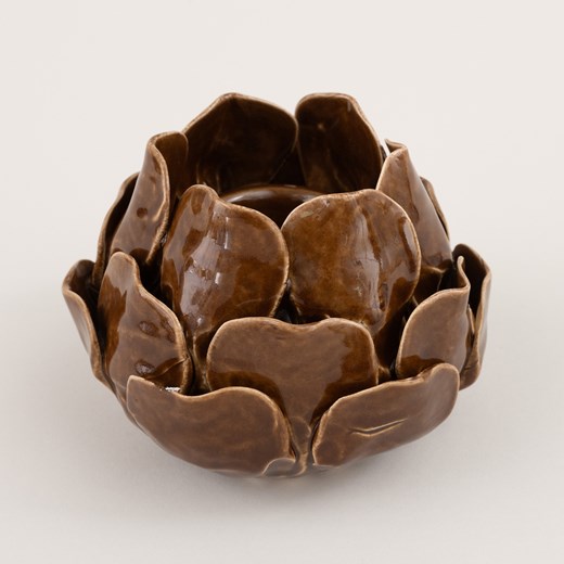 Świecznik Petalia dark brown 10 cm ze sklepu dekoria.pl w kategorii Świeczniki - zdjęcie 176386697