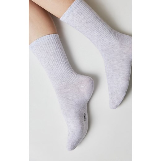 Długie szare bawełniane skarpetki Active, Kolor jasny szary, Rozmiar 38-39, Conte ze sklepu Intymna w kategorii Skarpetki damskie - zdjęcie 176389175