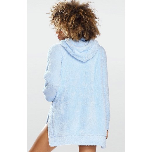 Ciepła kocobluza polarowa błękitna Ariela, Kolor błękitny, Rozmiar S, DKaren ze sklepu Intymna w kategorii Szlafroki damskie - zdjęcie 176389285
