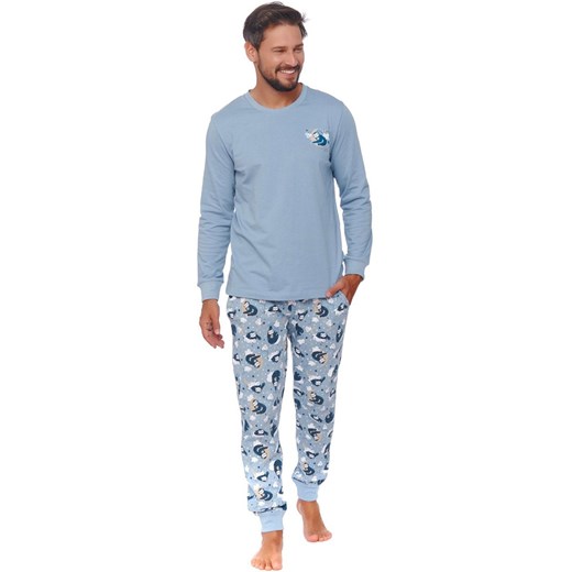 Doctor Nap piżama męska z nadrukiem w leniwce PMB.4511, Kolor niebieski-wzór, Rozmiar XL, Doctor Nap ze sklepu Intymna w kategorii Piżamy męskie - zdjęcie 176389339