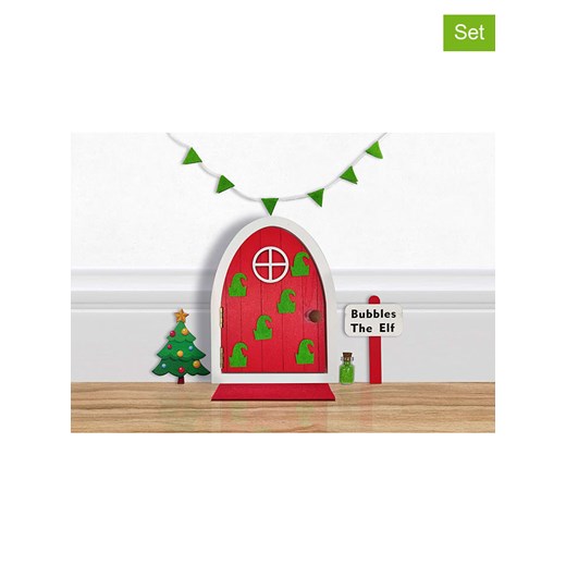 Tanner Zestaw akcesoriów świątecznych &quot;Elf Edition&quot; w kolorze czerwono-zielonym ze sklepu Limango Polska w kategorii Dekoracje - zdjęcie 176393225