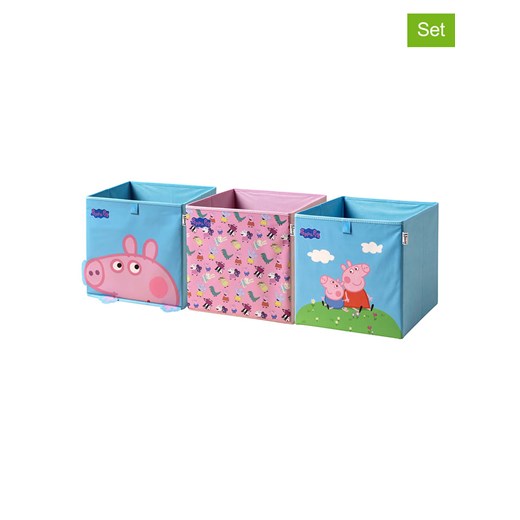 Lifeney Pudełka (3 szt.) &quot;Peppa&quot; w kolorze błękitno-jasnoróżowym - 33 x 33 x 33 cm ze sklepu Limango Polska w kategorii Kosze i pudełka na zabawki - zdjęcie 176393998