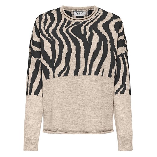 ONLY Sweter &quot;Jade&quot; w kolorze czarno-beżowym ze sklepu Limango Polska w kategorii Swetry damskie - zdjęcie 176400517