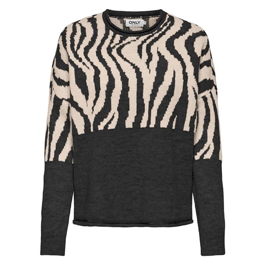 ONLY Sweter &quot;Jade&quot; w kolorze beżowo-czarnym ze sklepu Limango Polska w kategorii Swetry damskie - zdjęcie 176400519