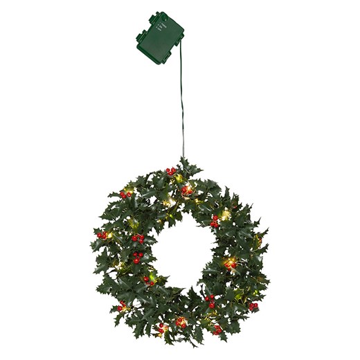 STAR Trading Wieniec LED &quot;Holly&quot; w kolorze zielonym - Ø 30 cm ze sklepu Limango Polska w kategorii Dekoracje bożonarodzeniowe - zdjęcie 176402258