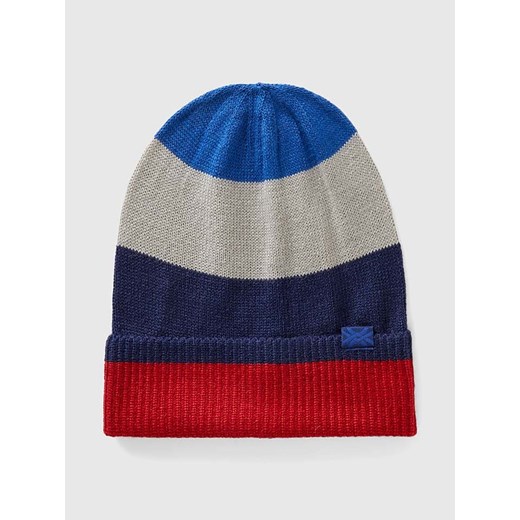 Benetton Czapka beanie w kolorze granatowo-szaro-czerwonym ze sklepu Limango Polska w kategorii Czapki dziecięce - zdjęcie 176404399
