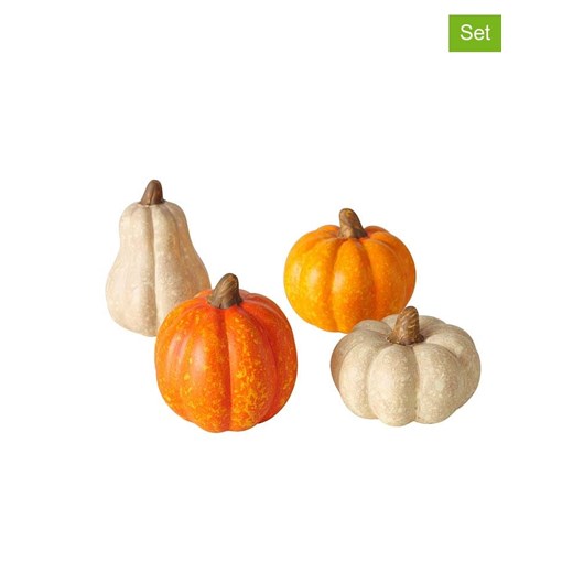 Boltze Dekoracje (4 szt.) &quot;Pumpky&quot; w kolorze pomarańczowo-kremowym - wys. 6,5 cm ze sklepu Limango Polska w kategorii Dekoracje - zdjęcie 176405676