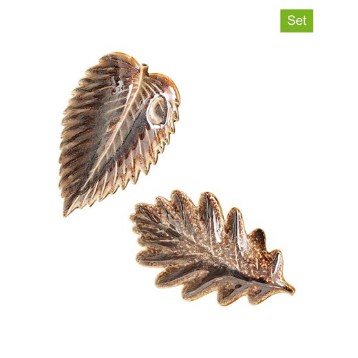 Boltze Miski dekoracyjne (2 szt.) &quot;Dorit&quot; w kolorze brązowym - 20 x 12,5 cm ze sklepu Limango Polska w kategorii Misy i tace dekoracyjne - zdjęcie 176405856