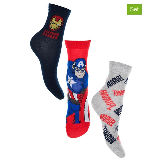 Avengers Skarpety (3 pary) &quot;Avengers&quot; ze wzorem ze sklepu Limango Polska w kategorii Skarpetki dziecięce - zdjęcie 176408805