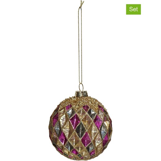 Kersten Bombki (2 szt.) w kolorze złoto-fioletowo-cyjanowym - Ø 8 cm - id: 16296223 - marki Kersten - 176409897 Kersten Bombki (2 szt.) w kolorze złoto-fioletowo-cyjanowym - Ø 8 cm ze sklepu Limango Polska w kategorii Dekoracje bożonarodzeniowe - zdjęcie 176409897