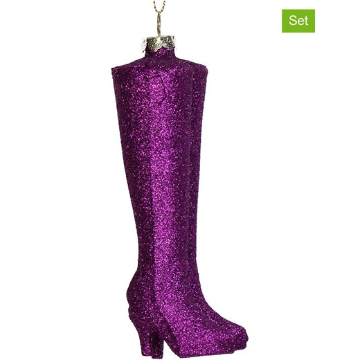 Kersten Bombki (2 szt.) &quot;Boots&quot; w kolorze fioletowym - 12,2 cm ze sklepu Limango Polska w kategorii Dekoracje bożonarodzeniowe - zdjęcie 176410096