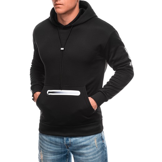 Bluza męska z kapturem 1699B - czarna ze sklepu Edoti w kategorii Bluzy męskie - zdjęcie 176412746