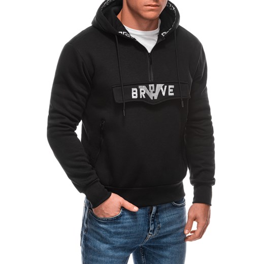 Bluza męska z kapturem 1698B - czarna ze sklepu Edoti w kategorii Bluzy męskie - zdjęcie 176412796
