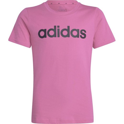 Koszulka juniorska Essentials Linear Logo Cotton Slim Fit Tee Adidas ze sklepu SPORT-SHOP.pl w kategorii Bluzki dziewczęce - zdjęcie 176417159