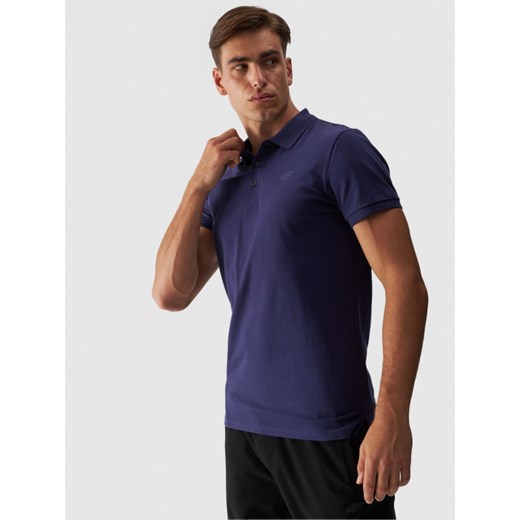 Męska koszulka polo 4F 4FWMM00TPTSM316 - granatowa ze sklepu Sportstylestory.com w kategorii T-shirty męskie - zdjęcie 176420436