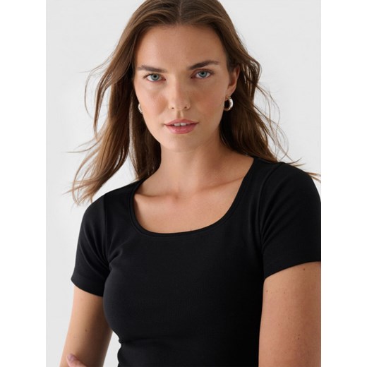 Damski t-shirt basic Outhorn OTHWAW24TTSHF2370 - czarny Outhorn XL Sportstylestory.com