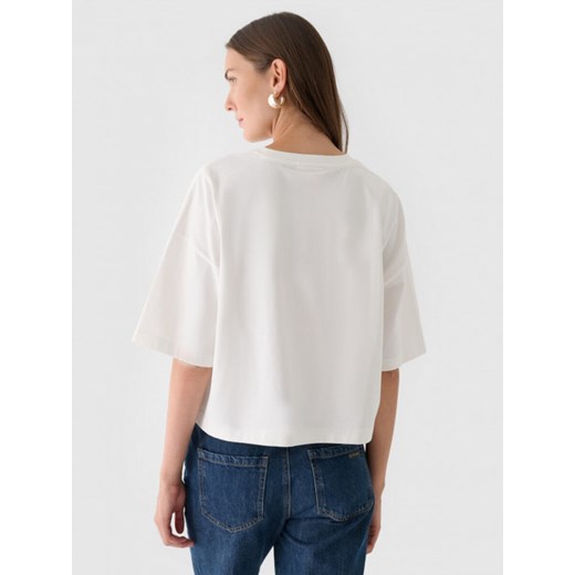 Damski t-shirt basic Outhorn OTHWAW24TTSHF1754 - biały Outhorn L Sportstylestory.com