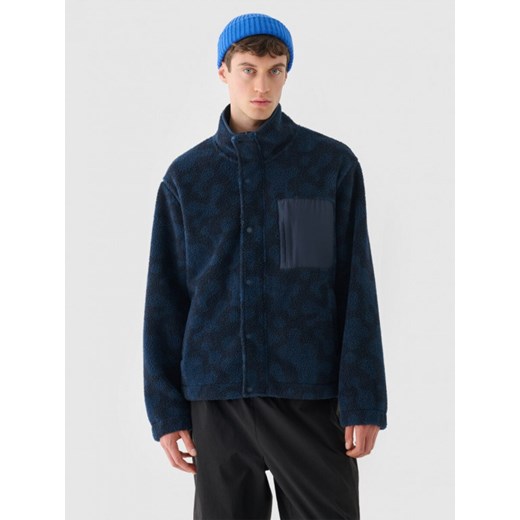 Męski polar sherpa Outhorn OTHWAW24TJACM233 - granatowy ze sklepu Sportstylestory.com w kategorii Bluzy męskie - zdjęcie 176421939